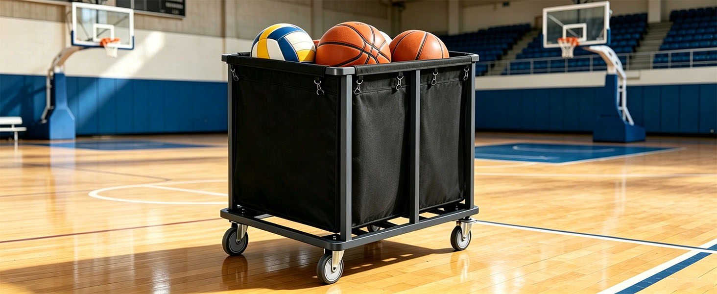 rolling laundry cart with wheels