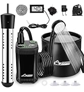 WADEO Portable Shower for Camping with Heater, Rechargeable Camping Shower with Intelligent LED D...