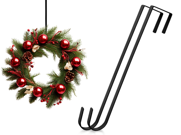 Wreath Hanger Black Wreath Hangers for Front Door 2 Pack Wreaths Hangers Hook Over The Door Hook