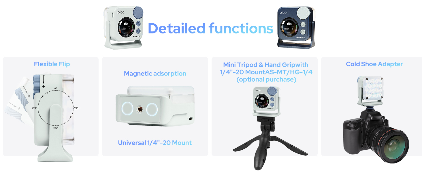 nanlite pico,nanlite led on camera light,Pico RGB full color led video light