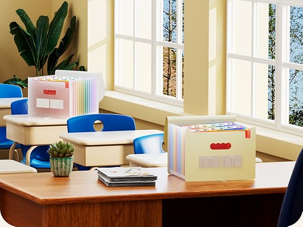 ABC life 12 Pockets Accordion File Organizer Expanding File Folders