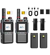 Lifetime Use Satellite Walkie Talkies with SIM Cards Global Unlimited Range Walkie Talkies 4G LTE...