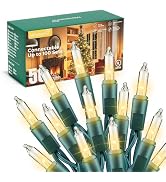 Minetom LED Clear Christmas String Lights, 50 Count 16 Feet LED Christmas Lights Bulb, Christmas ...