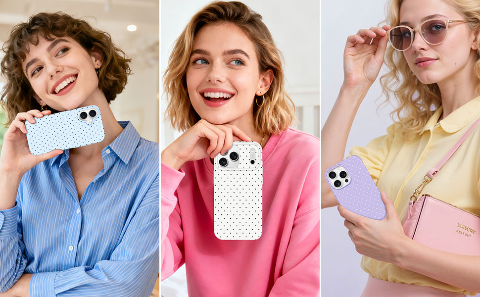 The polka dot phone case in various colors is designed for your fashion style