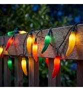 Xingzd 35 LED 13.6Ft Chili Pepper Lights, Christmas Camping String Lights | Multicolor, Plug in, ...
