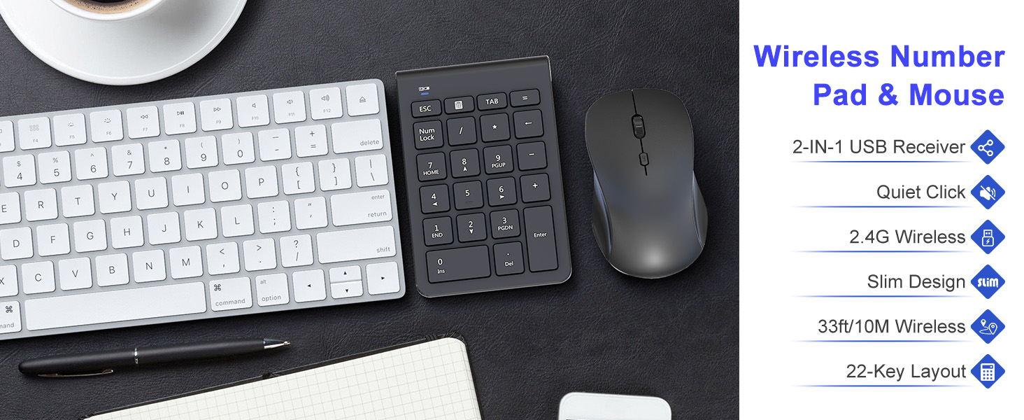 wireless mouse and number pad