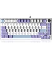 DAIDAI AK820 75% Wired Gasket Mechanical Keyboard with Volume Knob - South Facing LED - Poron Foa...