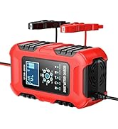 Car Battery Charger, 0-10A Pulse Repair Charger, 12V 24V Smart Fully Automatic Trickle Charger, L...