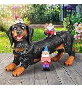 GIGALUMI Dacshund Gnomes Garden Statues for Garden House Decor Ideal Dachshund Gifts for Women Sy...