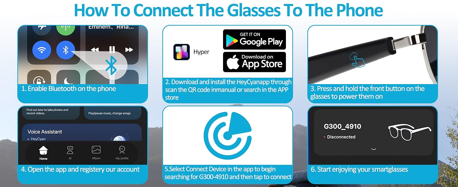 AI Smart Glasses, Bluetooth 5.4 with Open-Ear Speakers &amp;amp;amp; Voice Assistant, UV Protection Lenses