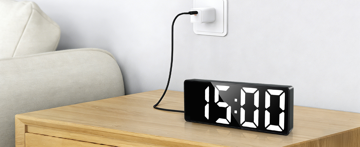 DIGITAL ALARM CLOCK WHITE