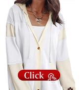 SHEWIN Oversized Sweatshirt For Women Casual Long Sleeve Button Down Hoodies Womens Fall Fashion ...