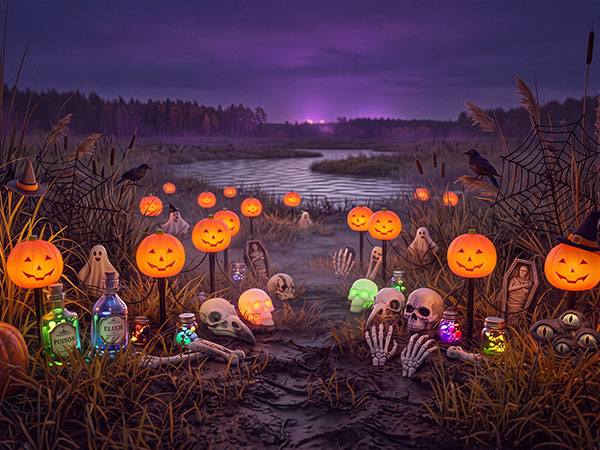pumpkin walkway lights