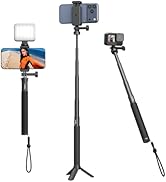 SmallRig Selfie Stick Tripod with Phone Clamp for Action Camera, 37.4in Extendable Selfie Stick P...