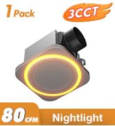 Amico Bathroom Exhaust Fan with Light, 80 CFM 1.0 Sones, Ceiling Mounted Retrofit Ventilation Fan...