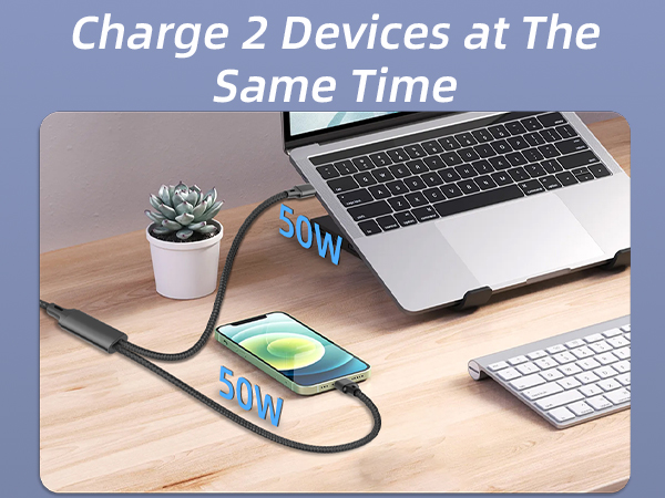2 in 1 USB C Multi Charging Cable