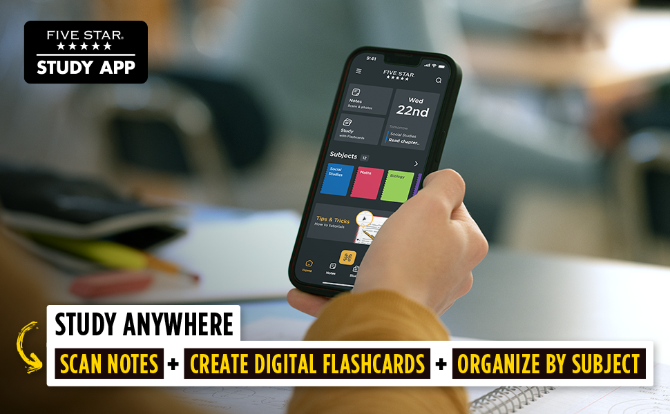 STUDY ANYWHERE SCAN NOTES CREATE DIGITAL FLASHCARDS ORGANIZE BY SUBJECT