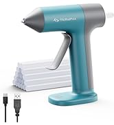 Tilswall Cordless Hot Glue Gun, Rapid 30s Preheat, Mini glue gun and sticks set with 2000mAh Type...