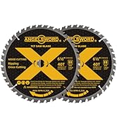 ANGELSWORD 6-1/2 Inch Circular Saw Blade for Ripping, Cross Wood Cutting, 40T, 2 Pack