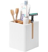 rejomiik Toothbrush Holders for Bathrooms Countertop, 4 Slots Electric Tooth Brushing and Toothpa...