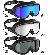 NSSIW Goggles Swimming Adult Swim-Goggles: Wide View with UV400 Protection Anti Fog No Leak for M...