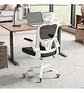 Office Computer Desk Chair - Lumbar Support and Headrest, Ergonomic Mesh Back Swivel Task Chair,F...