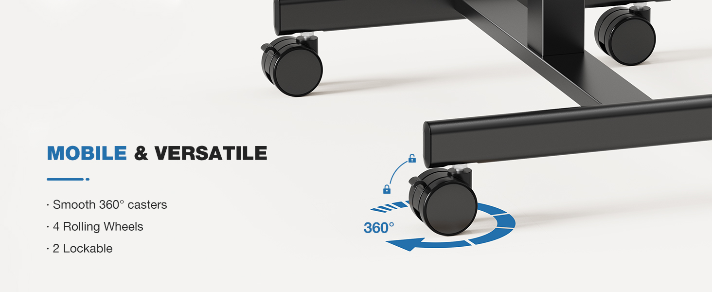 OLIXIS Small Mobile Rolling Standing Desk