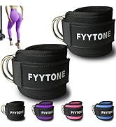 Ankle Strap(Pair) for Cable Machine, Ankle Cuff for Kickbacks, Leg Extensions, Lower Body Exercis...