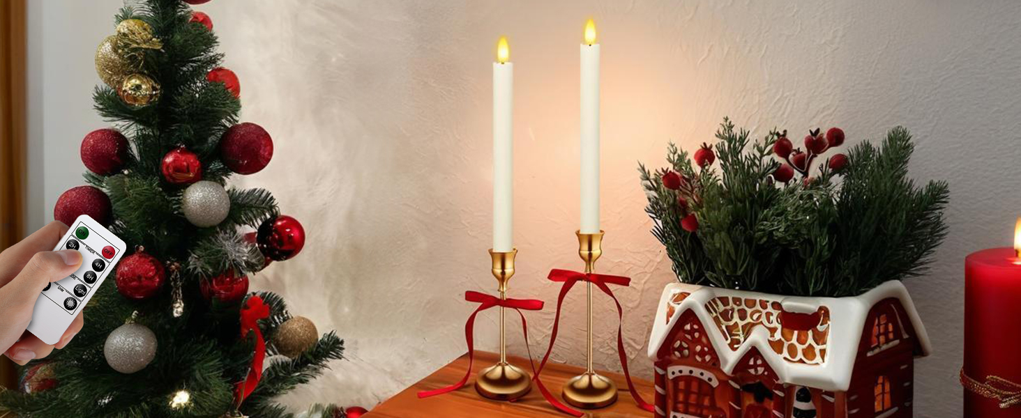Flameless taper candles
