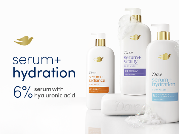 Dove Serum+ body wash with hyaluronic acid