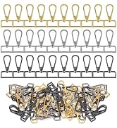 30 Pcs Metal D Ring Swivel Lobster Claw Clasp Hooks,Purse Hardware for Bag Making,Swivel Snap Hoo...