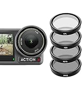 TELESIN Lens Filter Kit for DJI Osmo Action 3 Action 4 Action 5 Accessories, 4Pack CPL Polarizing...