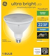 GE Ultra Bright LED Light Bulb, 120 Watt, PAR38 Outdoor Floodlight, Daylight (1 Pack)