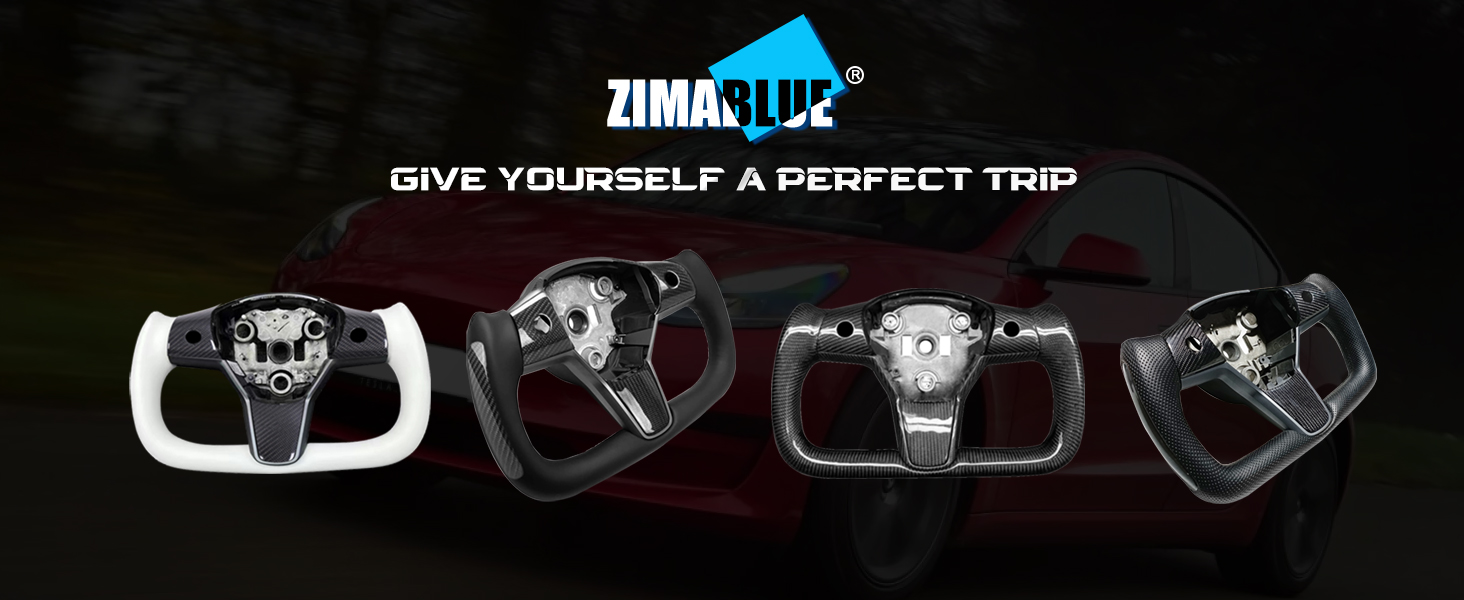 Yoke Steering Wheel for Model 3/Y-2017-2028 Personalized, Modified Real Carbon Fiber Steering Wheel