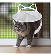 Cat Door for Screen Door, Cat Doors with Lockable Magnetic Flap, Inside Openning 10x10x0.5 inch, ...