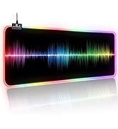 RGB Gaming Mouse Pad - Large Led Mouse Mat, 2020 Newest Melody Design with Smoothly Waterproof Su...