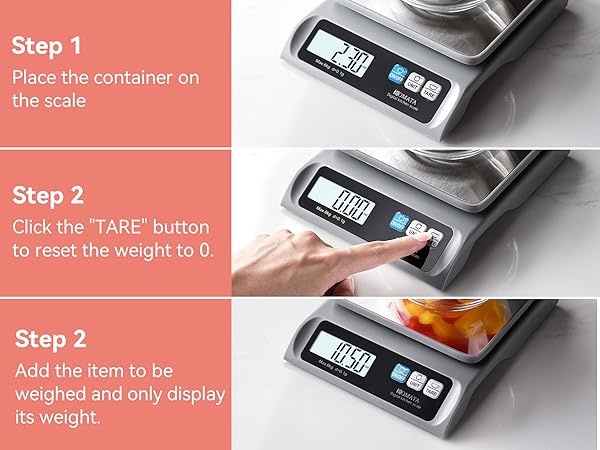 BOMATA 0.1g Food Scale, 13lb Digital Kitchen Scale with Removable Stainless Steel Pan