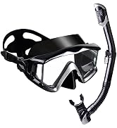 Adult Pano 3 Window Scuba Diving Mask, Tempered Glass Snorkel Mask Anti-Fog Swim Mask No Leakage ...