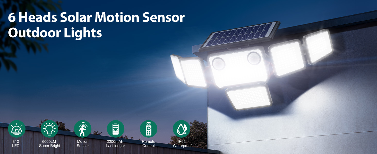 Solar Motion Lights outdoor 6000LM