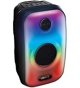 Coby Flame Front Bluetooth Party Speaker 3”- Rechargeable Battery, Karaoke Microphone, TF Card, a...