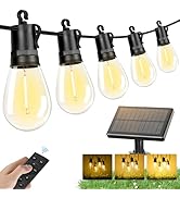 Brightever Solar Powered Outdoor String Lights with Remote, 27FT Commercial Grade Waterproof Sola...