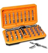 42-in-1 Magnetic Ratchet Screwdriver Set with 40 S2 Steel Bits, Small Repair Tool Kit with Detach...