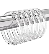 Amazer Plastic Shower Curtain Rings, 24 Pcs Shower Curtain Hooks, O Shape Clear Shower Curtain Ho...