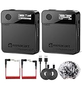 Wireless Lavalier Microphone System, 2.4GHZ Mini Wireless Lapel Microphone with 1 Receiver 1 Tran...