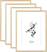 Yaetm 16x20 Picture Frame Matted to 11x14 Set of 4, Solid Oak Wood Poster Frame16 x 20 inches, Wa...