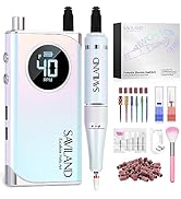 SAVILAND Nail Drill for Acrylic Nails Professional: 40000RPM Nail Drill 6000mAhm High Capacity Re...