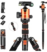 VICTIV 80" Camera Tripod, DSLR Tripod for Travel, Aluminum Heavy Duty Tripod Stand with 360° Ball...