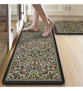 Collive Kitchen Mats for Floor 2PCS, Cushioned Anti Fatigue Mat Non-Slip Waterproof Sink Rug, Vin...