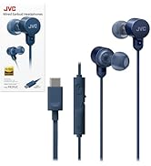 JVC Wired USB-C Earbuds - Noise Isolation - DAC - Hi-Res Audio - Built-in Mic with Mute - Comfort...