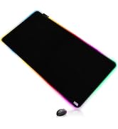 Vyaaa 40" x 20" RGB Gaming Mouse Pad, XXL LED Desk Mat with 9 Light-Up Modes, Smooth Surface &amp; No...